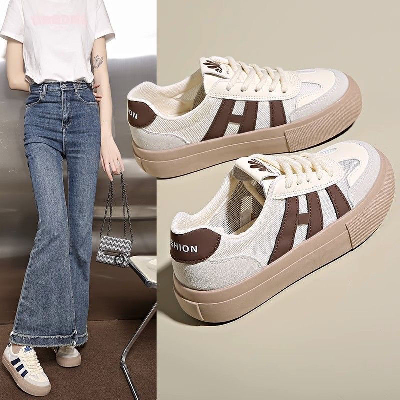 Pequeños zapatos blancos para mujeres 2025, nuevas zapatos de suela suave de moda, zapatos transpirables, zapatos de moda lujosos, zapatos de entrenamiento para mujeres
