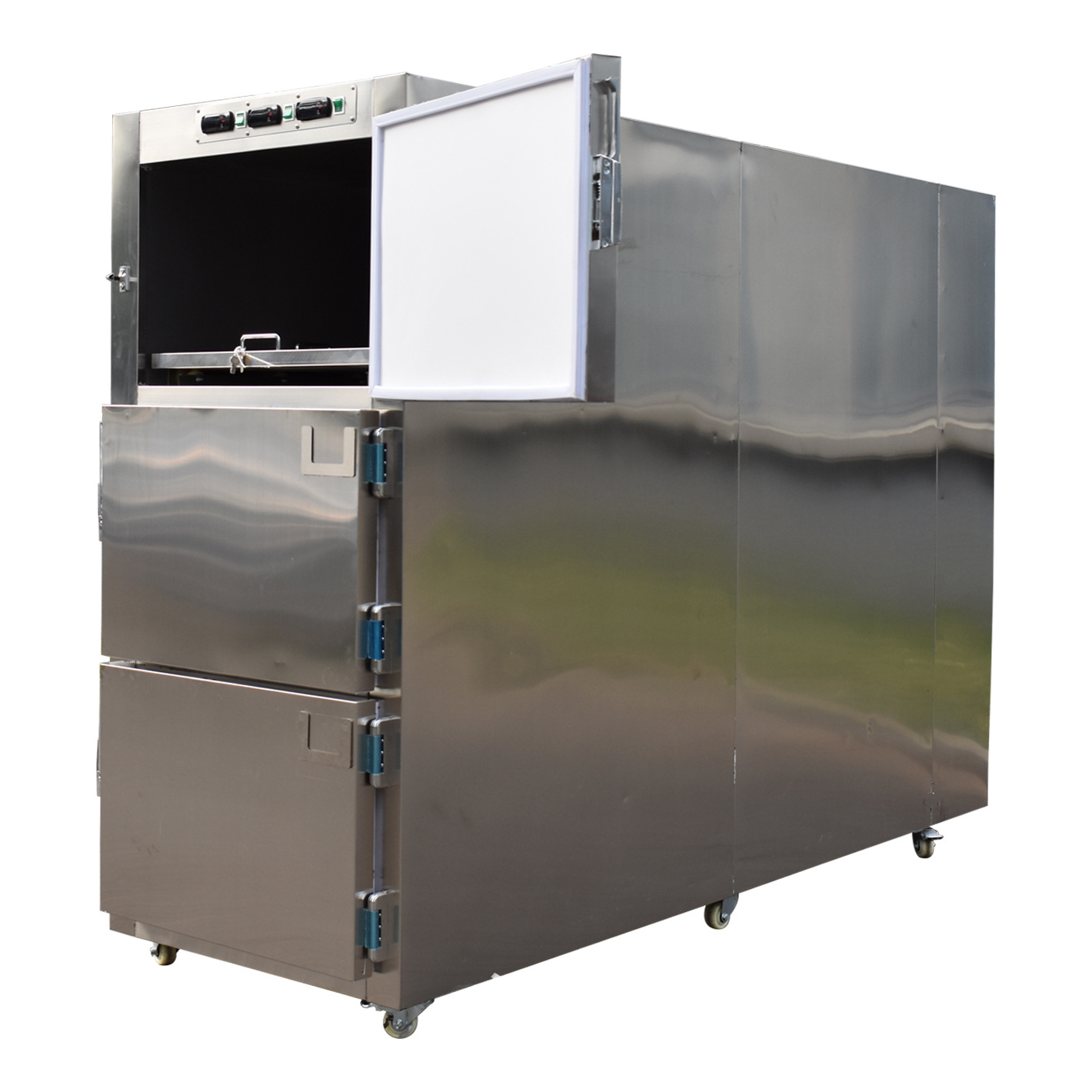 生产厂家现货供应全不锈钢三门三具尸体冷藏箱太平间尸体冷藏柜