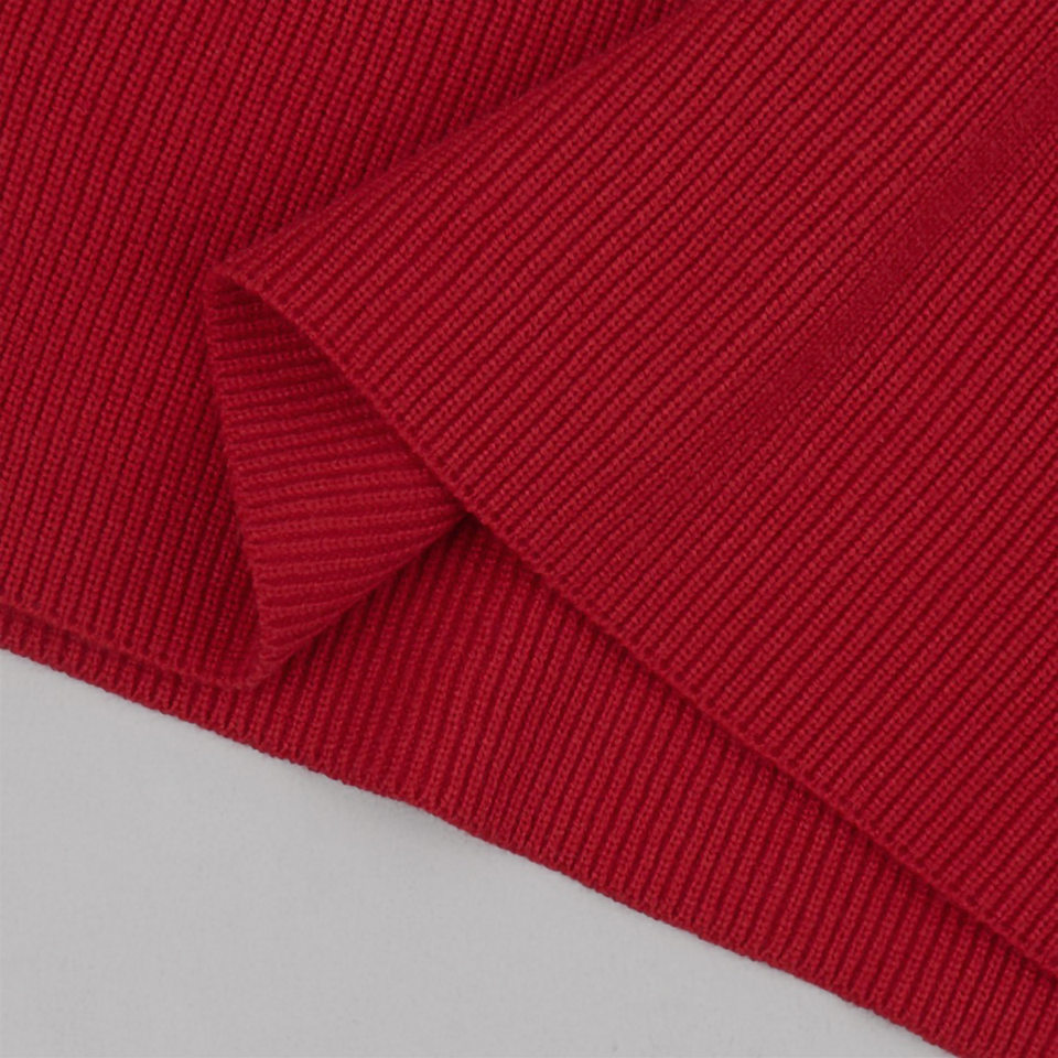 Bộ hai món áo len cổ cao trễ vai kèm áo cardigan dáng ôm, tay loe — Màu trắng, màu đen, màu đỏ chi tiết 17