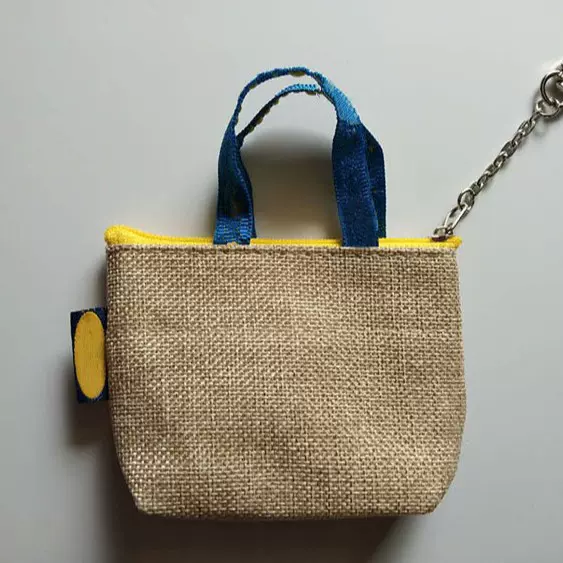 厂家现货蓝色零钱包pp编织覆膜袋潮人潮流卡包钥匙包迷你零钱袋