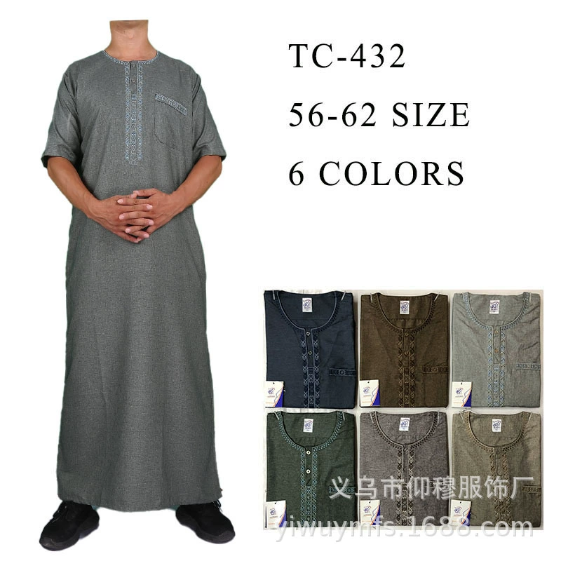 Мужской ремень с пряжкой в марокканском стиле, из хлопка и льна, с короткими рукавами, круглым вырезом и изысканной вышивкой, прямые поставки с фабрики для экспорта.