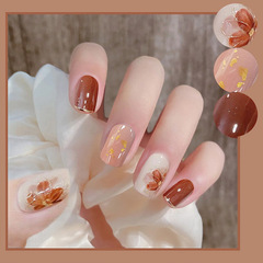 X156 Nail Chips Finished Wearable Manicure Patch Long Island Ice Tea Manicure Short Fake Nail Patch Removable Manicure