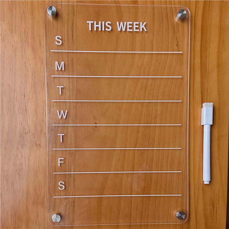 Tablero de exhibición de pegatinas de nevera Tablero de mensajes de pegatinas magnéticas Acrílico transparente puerta de hierro puerta de hierro