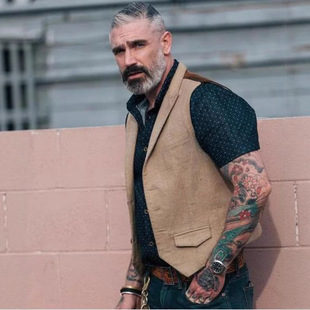 Amazon 2025 New Autumn and Winter Waistcoat Vest Men's Single-Breasted Gun Lapel Men's Casual Vest Men's Jacket