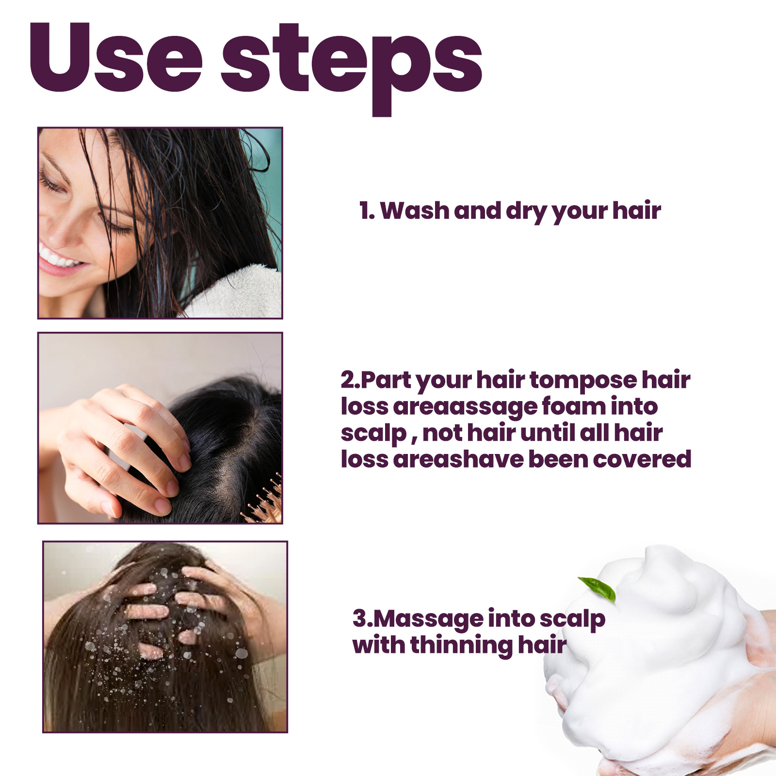 Tratamento em espuma de minoxidil para crescimento capilar_voghion.com