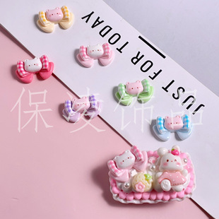Resin accessories cat bow DIY handmade patch flat children's hair accessories cream glue mobile phone case material