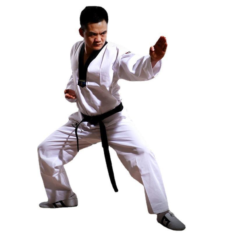 Traje de taekwondo de manga corta de verano transfronterizo Traje de entrenamiento de boxeo para adultos para niños Traje de artes marciales de Taekwondo Hall