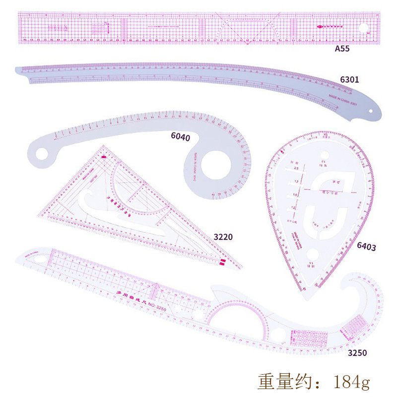Diseño de ropa Regla de fabricación de patrones Regla de patrones Regla de patchwork Regla de corte Regla de corte Regla de arco Regla suave Regla de coser