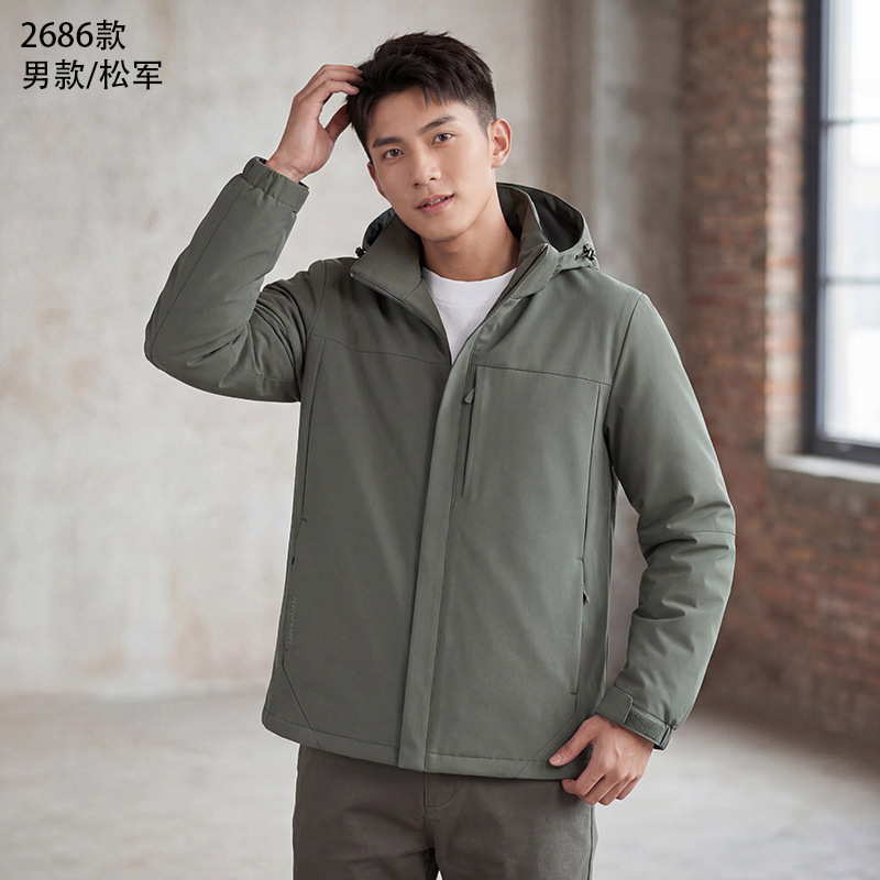 Winter warm graphene sports solid color casual cotton jacket 2686 cotton jacket