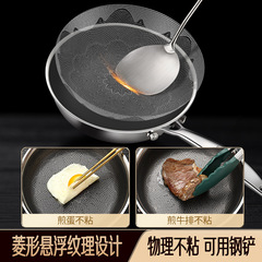閃閃優品 平底鍋不粘鍋304不鏽鋼炒鍋 輕便牛排家用小煎蛋鍋代發