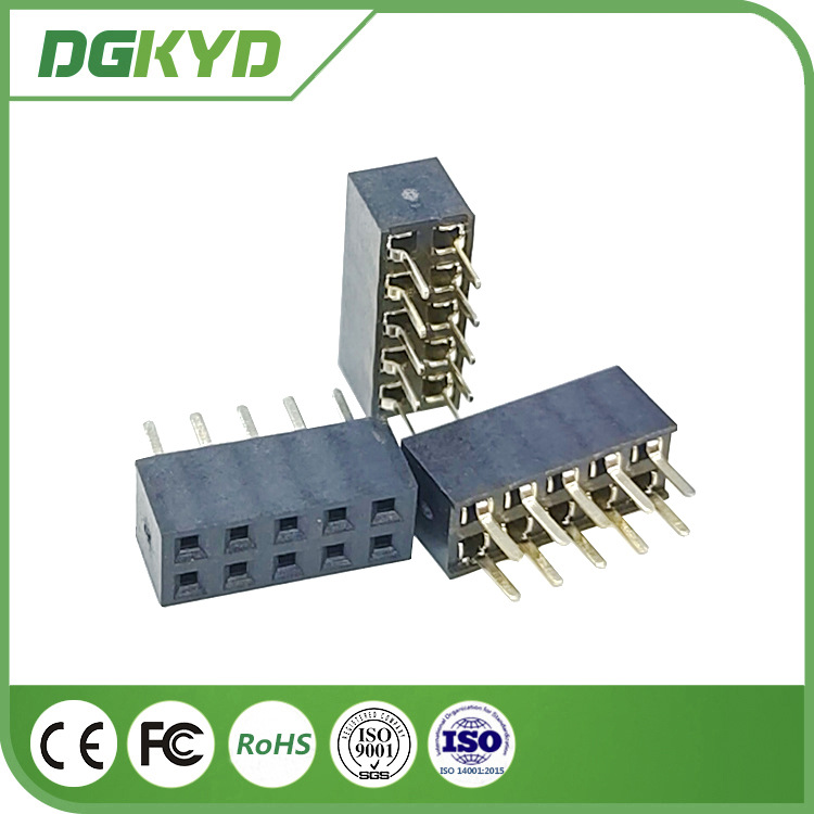 接插件 FH2.0 2X5P 180度 U型 H4.3 W4.0 PC2.8 PA9T 黄铜加黄