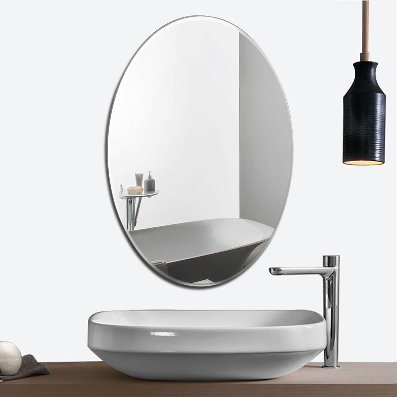 Bathroom Mirror, Restroom Mirror, Bathroom Vanity Wall-Mounted Mirror, Makeup Mirror, Simple Oval Nordic Round Wall-Mounted Mirror