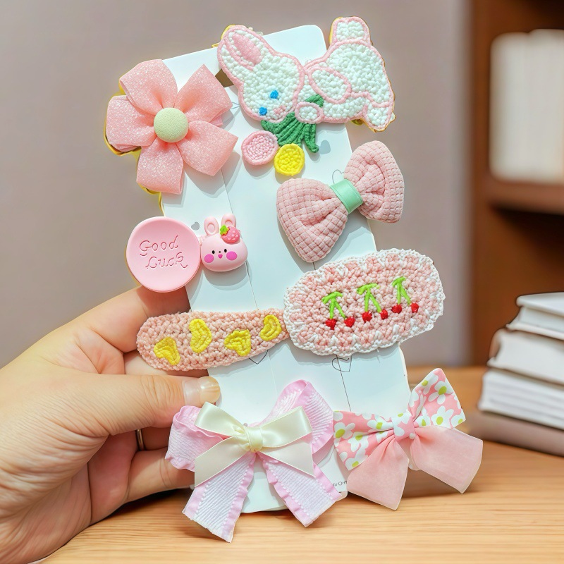 Niños peluche clip de cabello otoño invierno niñas clip de cabello lindas niñas bebés 2023 nuevo conjunto de accesorios para el cabello