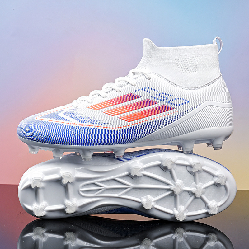 Cross-Border New Model Men's and Women's Long Spike and Multi-Stud Soccer Shoes, Breathable and Wear-Resistant, for Outdoor Training and Competition, Wholesale