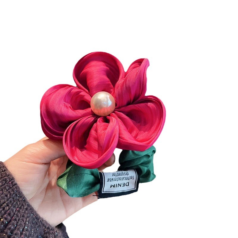 Cuerdas de cabeza de flores de alta sensación cabello de tocado duradero anillo de cabello de intestino grueso para mujeres 2024 nueva cuerda de cabello de cola de caballo de alta elasticidad