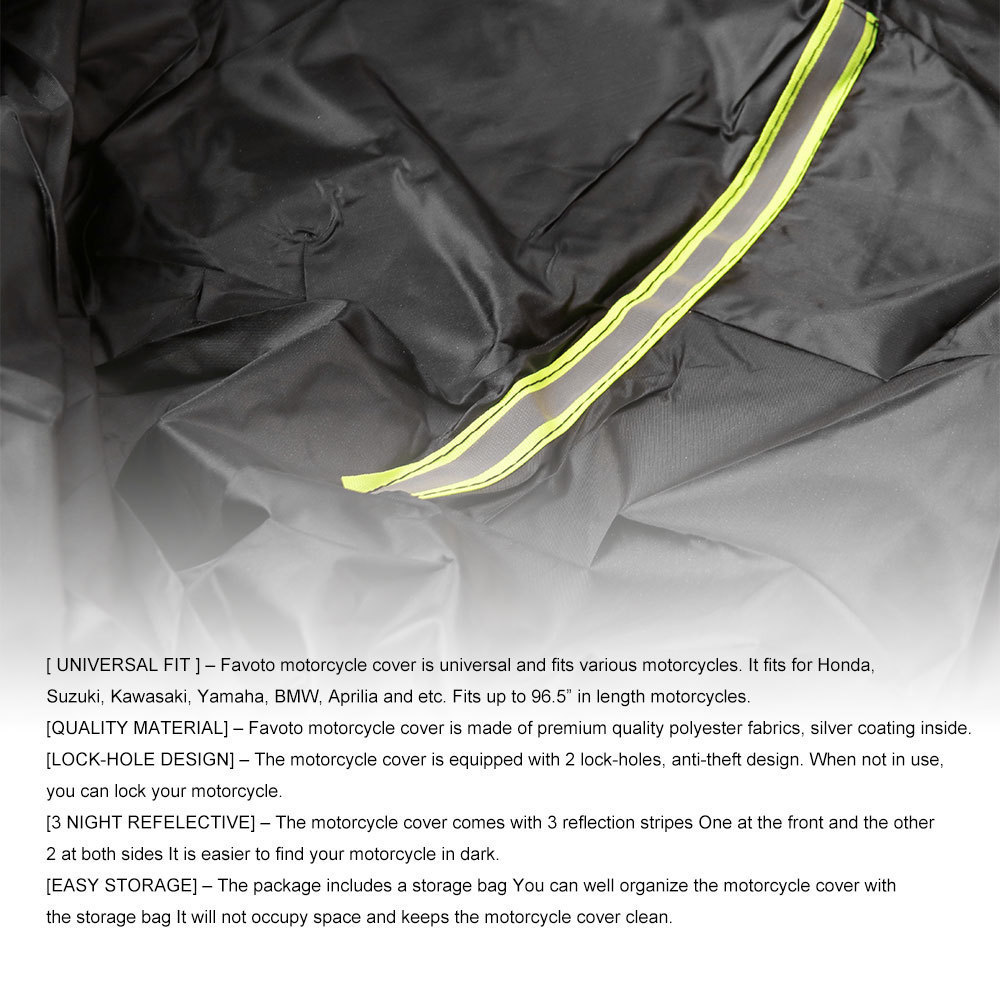Spot Polyester Taffeta Motorcycle Cover 190t Motorcycle Cover Sun Protection Rainproof Dustproof Cross-Border Motorcycle Cover