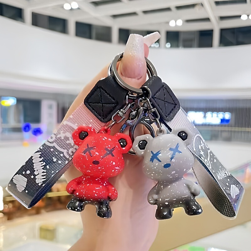Scandinavian Chameleon Violent Bear Keychain Bag Pendant School Bag Doll Doll Pendant Wholesale Small Gift Customization Scandinavian Chameleon Violent Bear Keychain Bag Pendant School Bag Doll Doll Pendant Wholesale Small Gift Customization