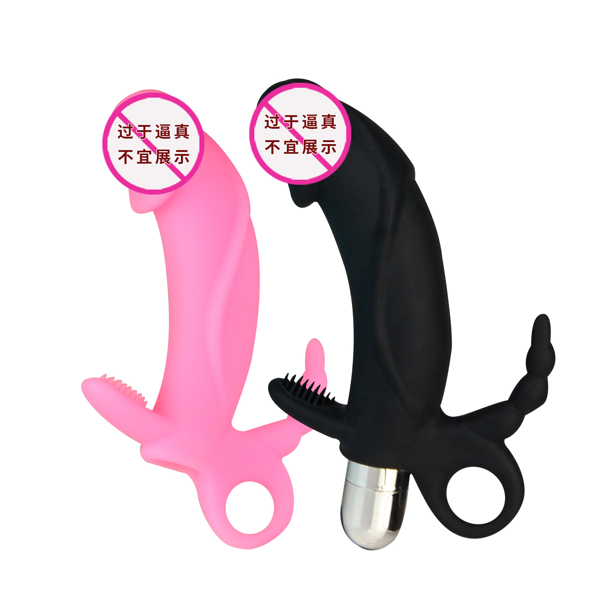 Rechargeable Silicone Vibrating Prostate Plug, 10-Frequency Gun-Shaped Design, Black — detail image 6