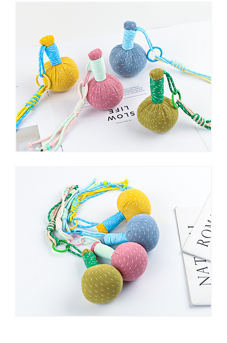 Mini Mugwort Aromatherapy Hammer Charm Ai Cao Keychain Pendant Cotton Herbal Gift details