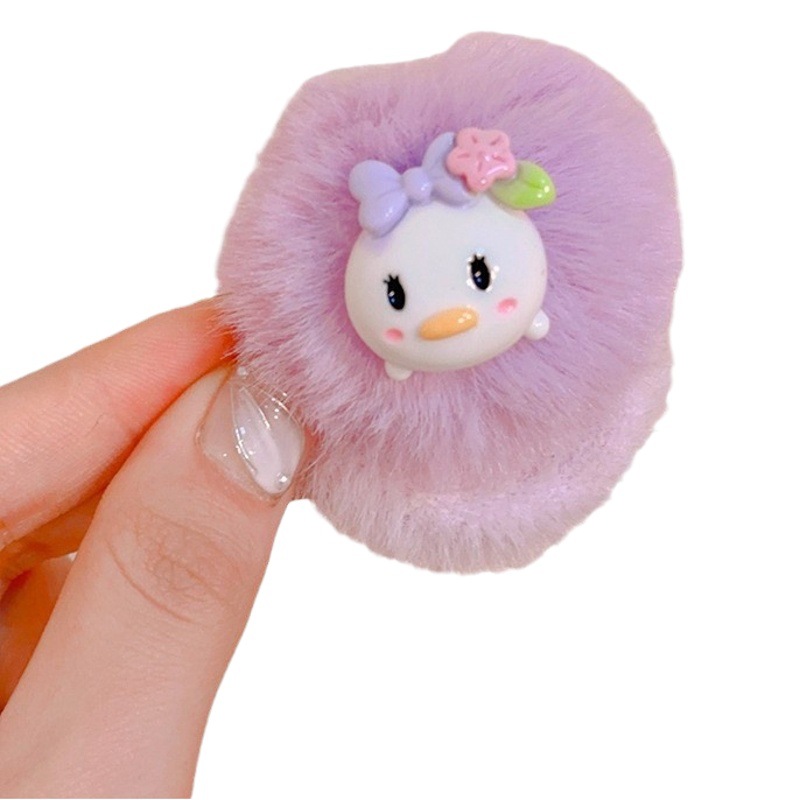 Otoño e Invierno Banda de pelo de felpa para niños engrosamiento de alta elasticidad no duele el cabello suave diadema de dibujos animados lindo bebé Cola de Caballo accesorios para el cabello