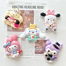 新款卡通树脂大卡扑克小帕装扮三丽鸥装饰磁吸冰箱贴摆件