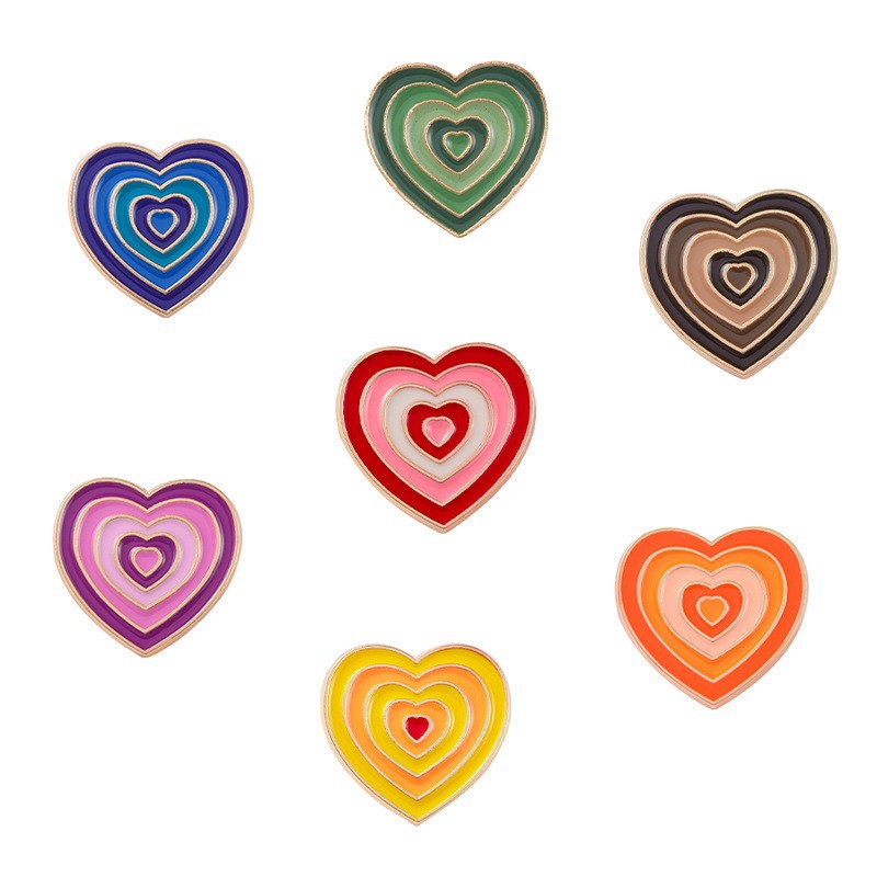 Fashion Rainbow Heart Shape Alloy Stoving Varnish Unisex Brooches display picture 3