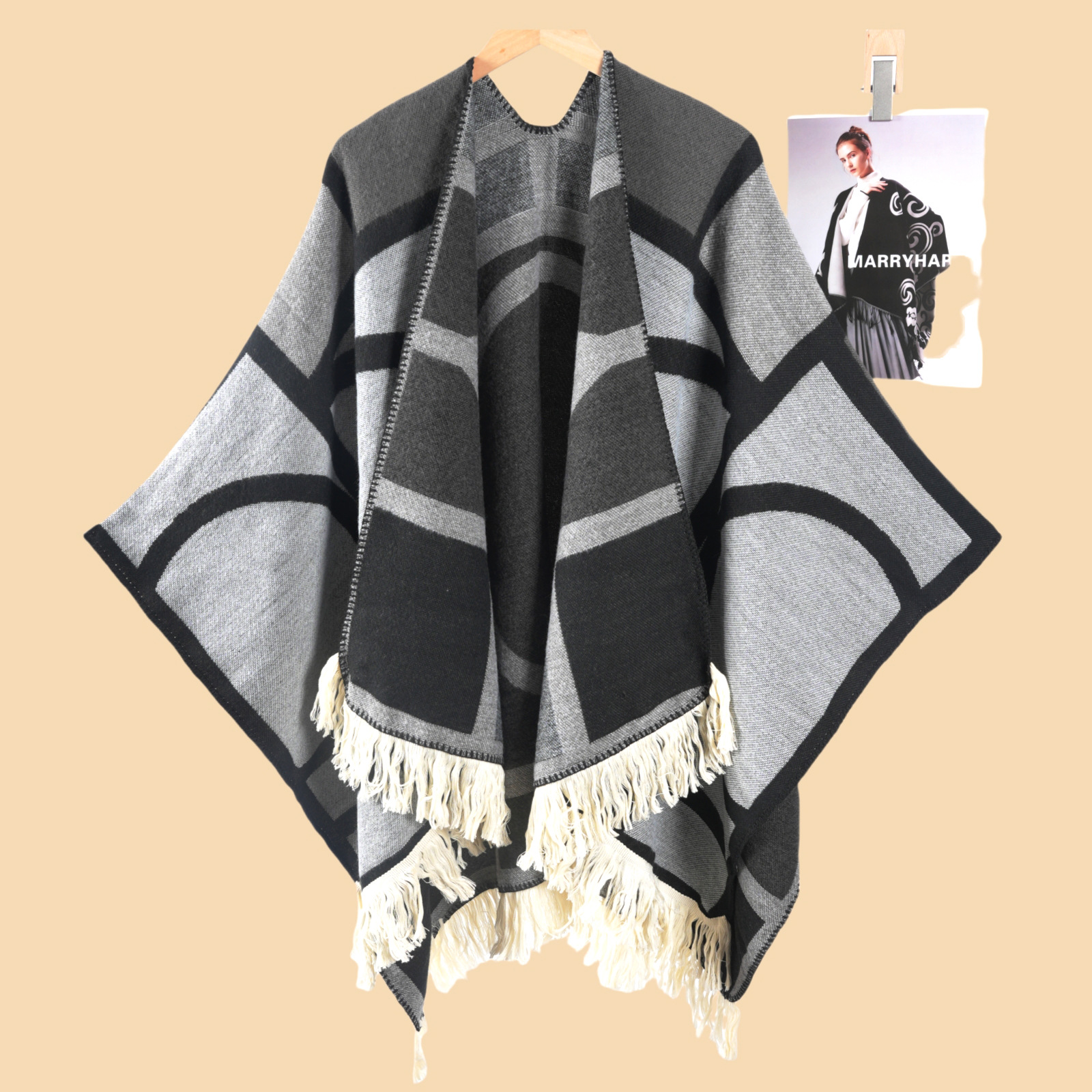 Damas retrógrado estilo nacional de lujo chal de viaje con una capa de capa de viaje del noroeste grande chal de horquilla nuevo