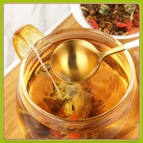 Chrysanthemum Goji Berry Cassia Seed Tea, honeysuckle tea, burdock root osmanthus tea, night owl transparent bag packaging, triangle bag.