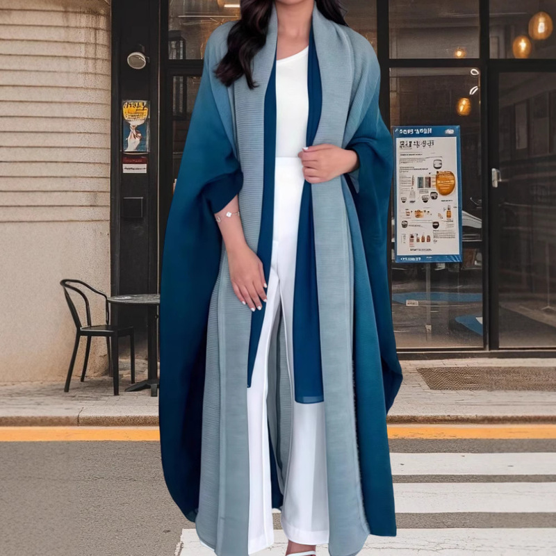 Personalized Pleated Gradient Dress, New Summer 2025 Style, Two-Layer, Plus-Size, Extended Length Gown