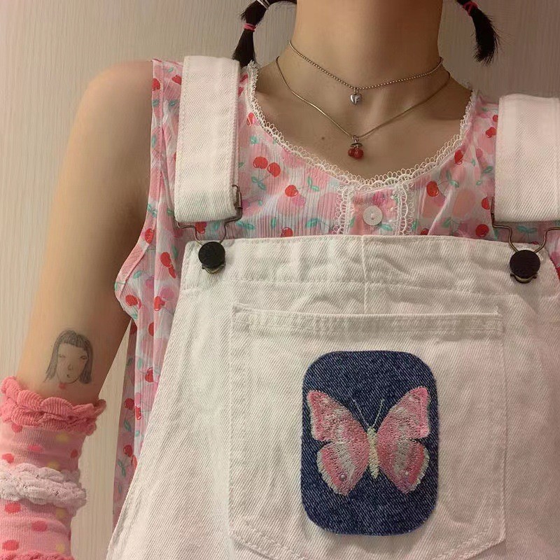 Original Handmade Cherry Titanium Sweet Summer Heart Necklace, Stainless Steel Student Necklace_voghion.com