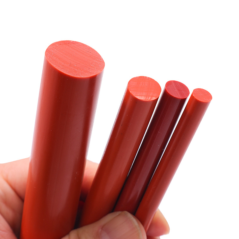 Silicone solid round strip red high-temperature resistant rubber strip sealing strip 1/2/3/4/5/6/7/8/10/12/30mm