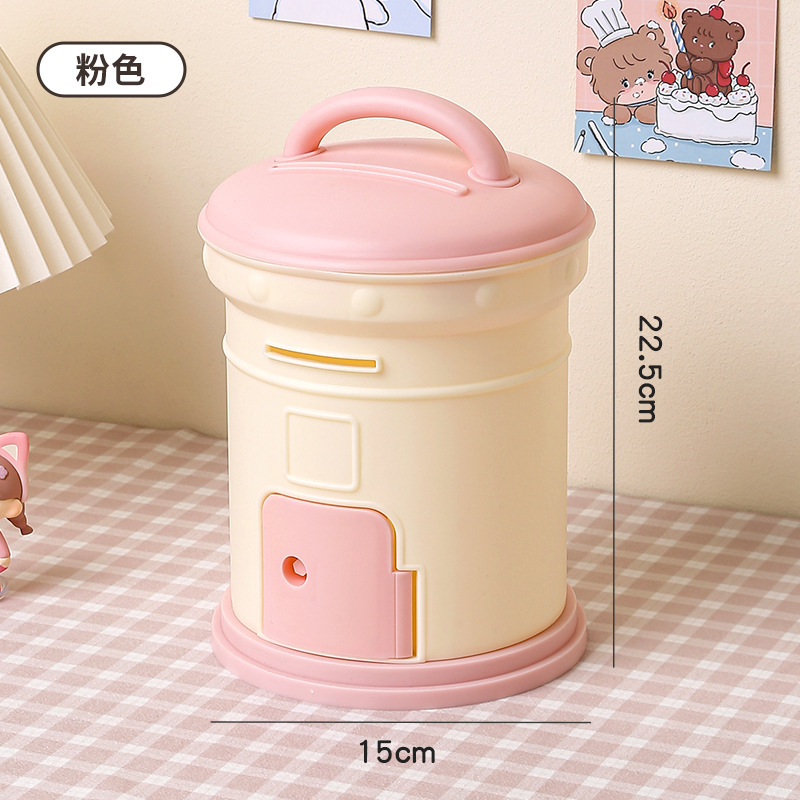 El buzón lindo de los niños de año nuevo ahorra dinero, la lata de plástico ahorra dinero, la mini lata de buzón para niñas adultas
