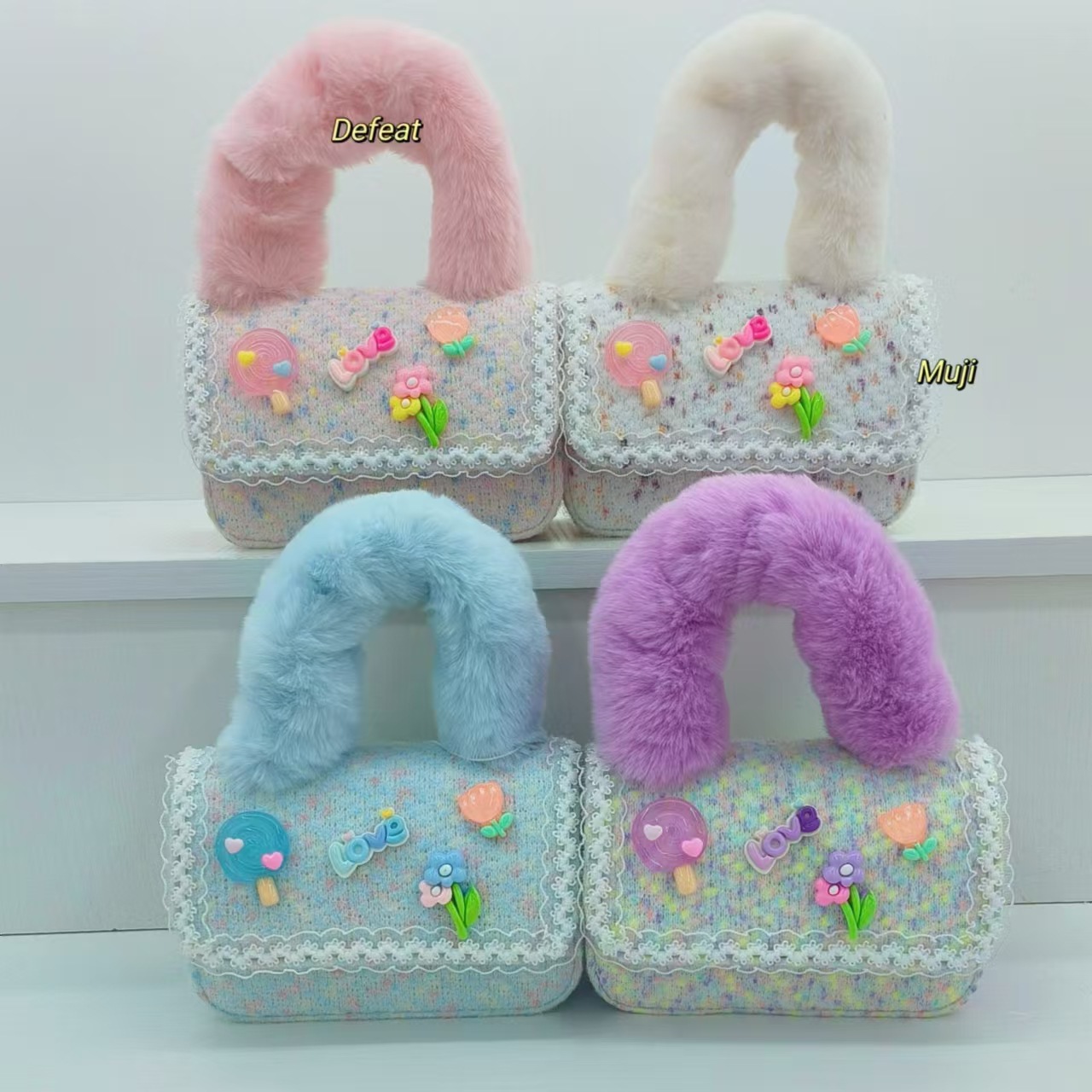 Bolso de peluche, bolso de hombro, bolso de mochila, bolso de cambio, bolso de accesorios, bolso de princesa, bolso de niños al por mayor