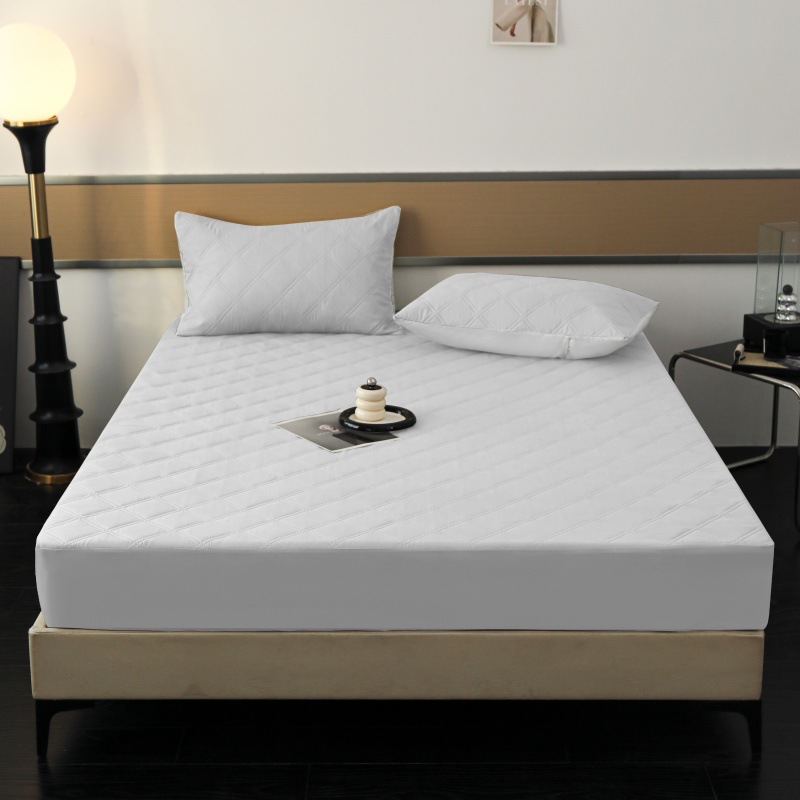 Cross-Border Quilted Quilted Ultrasonic Fitted Sheet Mattress Cover Bed Cover Mattress Protector Manufacturer Direct Sales Waterproof Fitted Sheet
