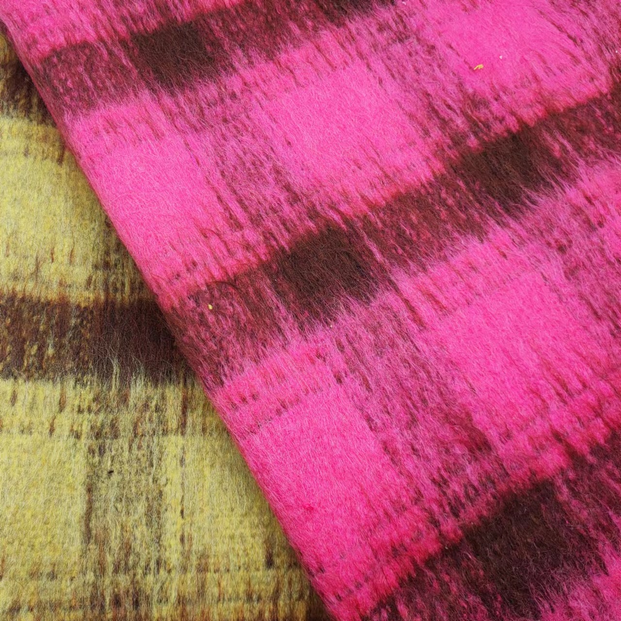 23秋冬新款火龙果色甜美拼色毛呢 大衣外套女童吊带群背心裙面料