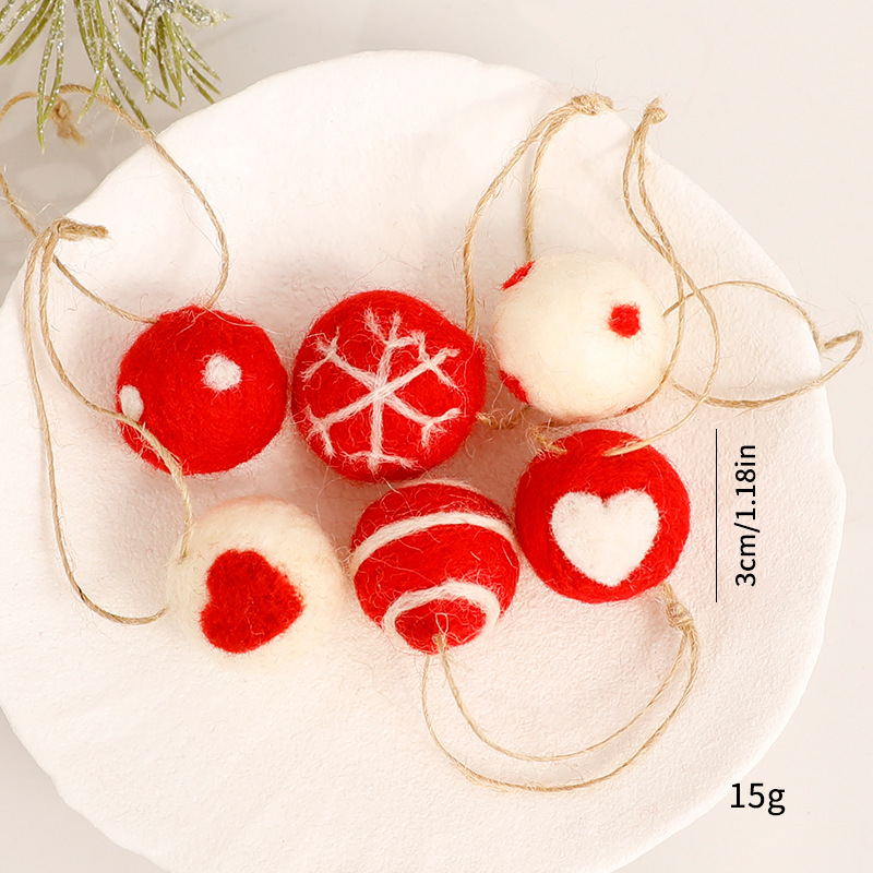 comercio exterior anillo de nieve fieltro de lana decoraciones de árbol de Navidad bolas de Navidad ramo de flores anillo de vid colgante de Navidad al por mayor