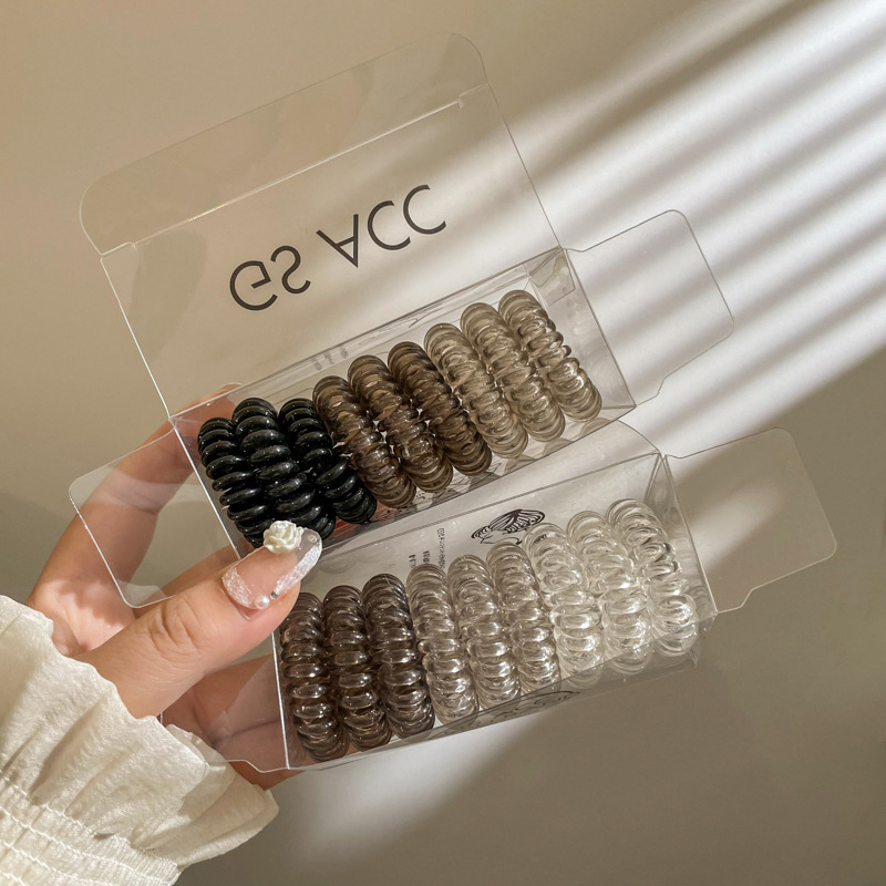 Línea telefónica transparente banda de pelo sin costuras cuerda de pelo de verano femenino banda de goma de verano corbata femenina cabeza 2022 nuevo tocado cuerda de pelo