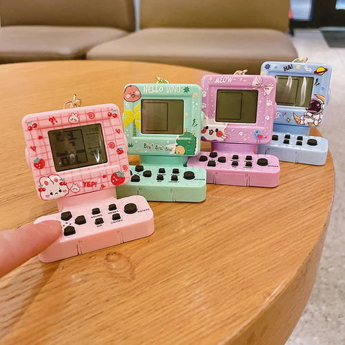 Personalized Creative Arcade Joystick Tetris Game Console Keychain Student Cute School Bag Pendant Wholesale