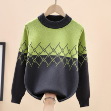 男童纯棉毛衣2025秋冬新款中大童套头洋气儿童针织毛线衫加绒加厚