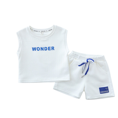 3226 Boys Summer Vest Set  New Style Boy Sleeveless Sports Clothes Children Summer Children's Clothing