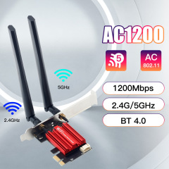 AC1200デスクトップギガ5Gデュアルバンド無線lanカードpciデスクトップコンピュータbluetooth WiFi受信機