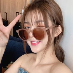 韓国風ファッションレディースサングラス レトロな丸型フレーム トレンドのインスタイル 日焼け止めサングラス UVカット