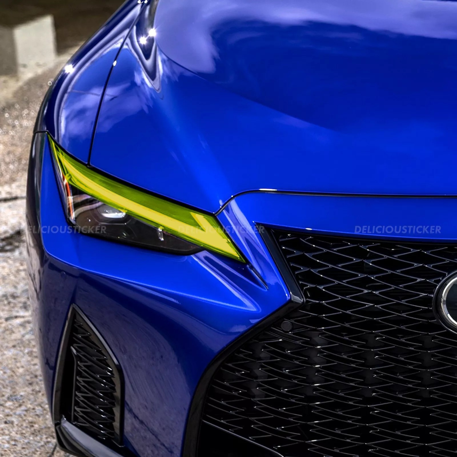 Aplicable para 2021 - 2025 Lexus IS faro amarillo decal frontal cubierta de vinilo película de cambio de color