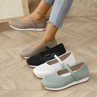 Cross-Border Cut Out Sneakers for Women 2025 Summer Export Large Size Casual Shoes Wholesale European and American Round Toe Clogs 43