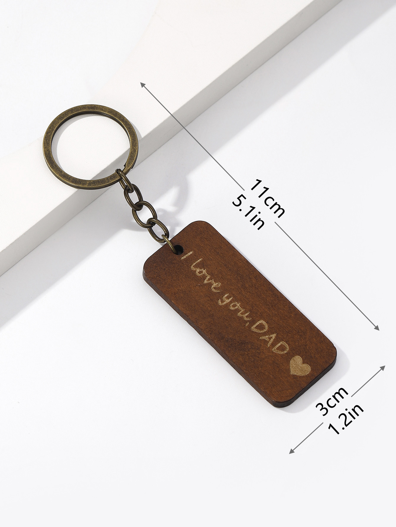 Simple Style Geometric Letter Wood Mother'S Day Father'S Day Unisex Keychain display picture 3
