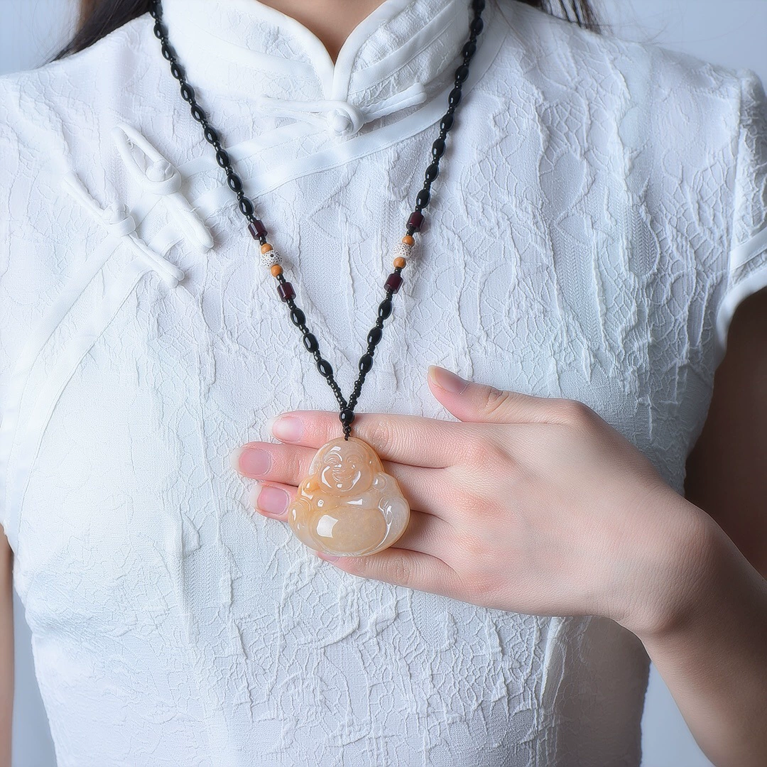 П pendant jade, ожерелье, цепь, натуральная руда, свитер