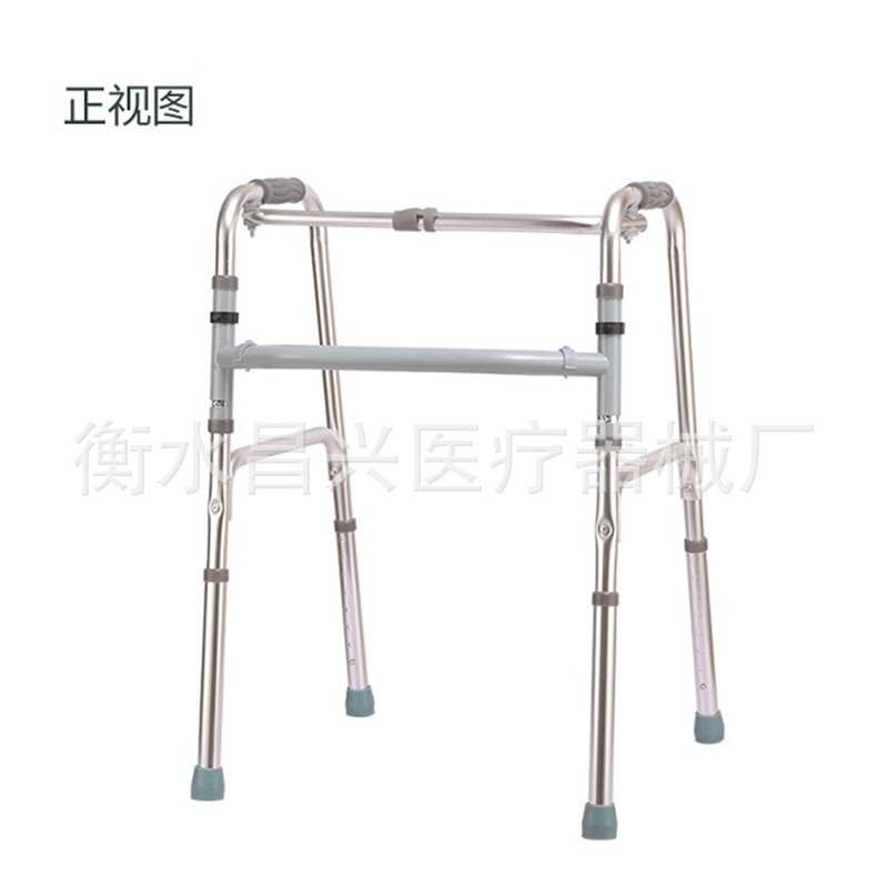 Venta al por mayor de fábrica de aleación de aluminio engrosada ayuda para caminar ancianos ayuda para caminar de rehabilitación ayuda para caminar de cuatro patas plegable ayuda para caminar