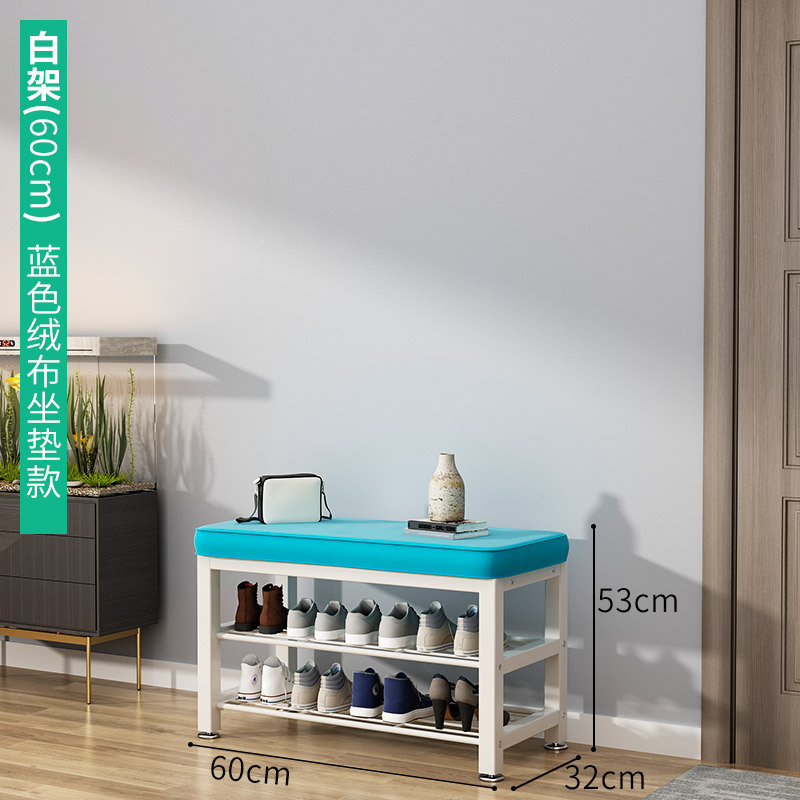 60*32*53CM 벨벳 블루 신발 의자 모델