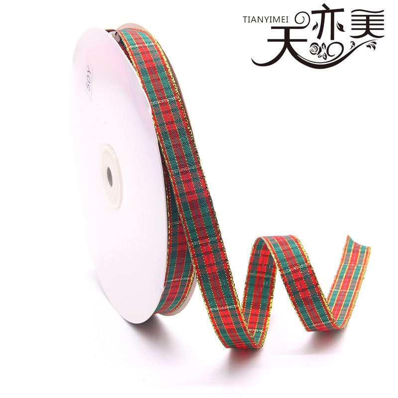 1.0 1.5 2.5 4.0cm Cinta a rayas de Phnom Penh Decoración navideña Cinta a cuadros roja y verde Cinta de Phnom Penh