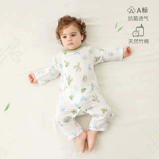 竹纤维爬服婴儿衣服a类纱布连体衣竹棉宝宝凉感空调服新生儿睡衣